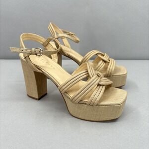 Marc Fisher LTD Shoes Womens Size 8.5M Beige ML Cairo Platform Heel Sandals
